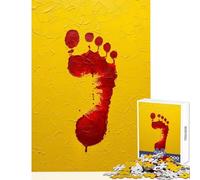 Rompecabezas de 1000 Piezas para Adolescentes Huella roja sobre Fondo Amarillo Texturizado Juguete Educativo Grandes Regalos y Juguetes Juegos Divertidos Entrena tu Cerebro y Tus Manos tamaño 50x75cm
