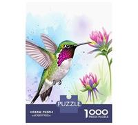 Rompecabezas De 1000 Piezas Para Adolescentes Hummingbird And Flowers Watercolor Illustration Rompecabezas Para Adolescentes Juego De Ingenio Mejora La Memoria Diversión En Casa Actividades, 70x50cm/1