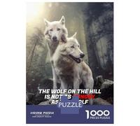 Rompecabezas De 1000 Piezas para Adolescentes Hungry Wolf On The Hill Rompecabezas para Adolescentes Juguetes Antiestrés Regalos para Mujeres Regalos para Reducir El Estrés 52x38cm/1000pcs