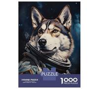 Rompecabezas De 1000 Piezas para Adolescentes Husky Dog The Astronaut Rompecabezas para Adultos Juguetes Antiestrés Corte De Precisión Regalos para Amigos Y Familiares 52x38cm/1000pcs