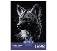 Rompecabezas De 1000 Piezas para Adolescentes Hyena Portrait in Black and White Rompecabezas para Adultos Juegos De Relajación Desafío Difícil Desafío Educativo 38x26cm/1000pcs