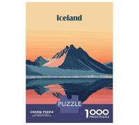 Rompecabezas De 1000 Piezas para Adolescentes Iceland Mountain Sunset Rompecabezas Juegos Relajantes Análisis Y Lógica Reducción del Estrés Regalos 52x38cm/1000pcs