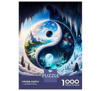 Rompecabezas De 1000 Piezas para Adolescentes Iceland Yin and Yang Rompecabezas para Adolescentes Juego De Ingenio Mejora La Memoria Diversión En Casa Actividades, 52x38cm/1000pcs