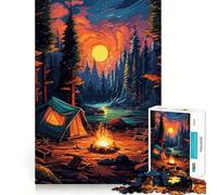 Rompecabezas de 1000 Piezas para Adolescentes,Ideal para una Noche de Acampada Decoración con Cortes precisos Juguete para ejercitar la Mente Juego de Paz Regalo Divertido para Navidad (50x75cm)