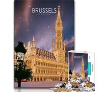 Rompecabezas de 1000 Piezas para Adolescentes, Ideal para Viajes a Bruselas, Bélgica Alivia el estrés y Mata el Tiempo en casa Incluye póster y Hoja de Trivia a Juego (38x26cm)