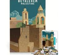 Rompecabezas de 1000 Piezas para Adolescentes: Iglesia de Belén, Palestina Juegos Divertidos para Disfrutar en casa Hermoso diseño 38x26cm
