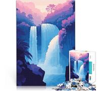 Rompecabezas de 1000 Piezas para Adolescentes Ilustración de Arte Minimalista con Sintetizador Retro de Cascada Zen Difícil Difícil Gran Regalo 52x38cm
