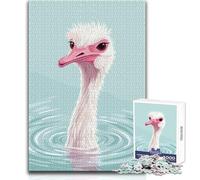 Rompecabezas de 1000 Piezas para Adolescentes, ilustración de Avestruz en el Agua, Rompecabezas, Juegos Familiares, decoración del hogar, Juguetes antiestrés, tamaño 50x75cm