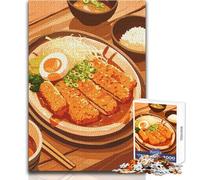 Rompecabezas de 1000 Piezas para Adolescentes, ilustración de Comida Japonesa Tonkatsu, diversión Familiar y Noche de Juegos, análisis y lógica, Regalo de cumpleaños, tamaño 38x52cm