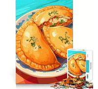 Rompecabezas de 1000 Piezas para Adolescentes Ilustración de Empanadas en un Plato Corte Diversión lógica Juguete Divertido Juego Tranquilo Diversión de cumpleaños Juego Divertido (38x26cm)