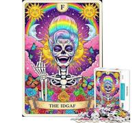 Rompecabezas de 1000 Piezas para Adolescentes Ilustración de la Carta del Tarot Idgaf Rompecabezas para Adolescentes Mejora la Memoria Lista de Deseos con Papá Noel Juego Educativo Familiar 38x52cm