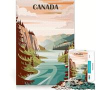 Rompecabezas de 1000 Piezas para Adolescentes,ilustración de Paisaje Canadiense,Ajuste, Juego,Desarrollo Mental,diversión,Ocio,Tiempo Libre,Navidad,Arte para el hogar (38x26cm)