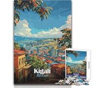 Rompecabezas de 1000 Piezas para Adolescentes, ilustración de Paisaje Urbano de Kigali, Ruanda, Juego de desafío único, antiestrés, Regalo de Amigo Secreto, tamaño 38x26cm