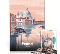 Rompecabezas de 1000 Piezas para Adolescentes Ilustración de Paisaje Urbano de Venecia Italia Juego de Ajuste Juguete Que desafía la Mente Momento de diversión y relajación Escena navideña