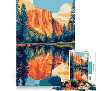 Rompecabezas de 1000 Piezas para Adolescentes Ilustración de Reflejos del Atardecer en Yosemite Arte de Corte nítido Juego cognitivo Regalo para Momentos de Juego tranquilos decoración navideña
