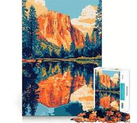 Rompecabezas de 1000 Piezas para Adolescentes Ilustración de Reflejos del Atardecer en Yosemite Corte preciso Manualidades diversión cognitiva Juego para el Tiempo Libre decoración para el hogar