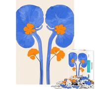Rompecabezas de 1000 Piezas para Adolescentes ilustración de riñón Azul y Naranja Juego práctico y desafiante Juguetes Regalos de cumpleaños decoración del hogar (tamaño 38x52cm)