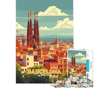 Rompecabezas de 1000 Piezas para Adolescentes Ilustración de un Paisaje Urbano de Barcelona en Primavera Actividades Divertidas para Hacer en casa Corte de precisión Juegos relajantes para Mayores