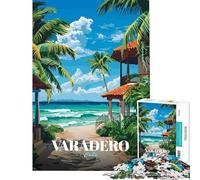 Rompecabezas de 1000 Piezas para Adolescentes ilustración de un Resort de Playa en Varadero Cuba Rompecabezas para Adultos Juguetes para armar para Pasar el Tiempo en casa Durante Las Vacaciones