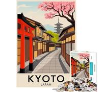 Rompecabezas de 1000 Piezas para Adolescentes Ilustración de una Escena callejera de Kioto Japón Actividades Divertidas para Hacer en casa Un Reto difícil Juego práctico Apto para Mayores de 14 años