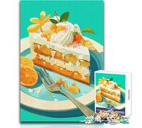 Rompecabezas de 1000 Piezas para Adolescentes, ilustración de una Rebanada de Pastel de Naranja, Juegos Familiares, decoración del hogar, Ideas de Regalo, tamaño 50x75cm