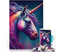 Rompecabezas de 1000 Piezas para Adolescentes Ilustración de Unicornio Diversión Familiar con Piezas de Formas aleatorias Que se entrelazan Completamente 52x38cm