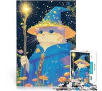 Rompecabezas de 1000 Piezas para Adolescentes Ilustración del Gato Mago Actividad Familiar Regalos para Amigos y Familiares 75x50cm