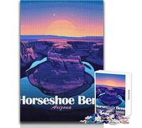 Rompecabezas de 1000 Piezas para Adolescentes, ilustración del Paisaje de Horseshoe Bend, Arizona, Juego Educativo Familiar para Mejorar la Memoria, Regalos de cumpleaños, tamaño 50x75cm