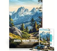 Rompecabezas de 1000 Piezas para Adolescentes Ilustración del Paisaje del Sendero de John Muir,Corte, lógica Divertida,Juguete Divertido,Juego Tranquilo,diversión de cumpleaños,Juego 38x26cm