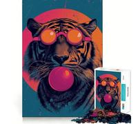 Rompecabezas de 1000 Piezas para Adolescentes Impresionante Tigre,Arte de Corte Limpio,Juego Creativo,Juguete,Juego Relajante, (38x52cm)