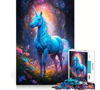 Rompecabezas de 1000 Piezas para Adolescentes Impresionante Unicornio,articulaciones Finas,Divertido,Juego para ejercitar la Mente,Juego Acogedor,Regalo de cumpleaños (50x75cm)