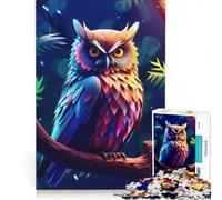 Rompecabezas de 1000 Piezas para Adolescentes: Increíble búho, Juegos relajantes, desafiante para completar, Que fomenta el Amor Entre Parejas 50x75cm