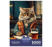 Rompecabezas De 1000 Piezas para Adolescentes Intelectual Cute Cat Rompecabezas para Adultos Juegos Relajantes Mejora La Memoria Ayuda A Ejercitar El Cerebro 52x38cm/1000pcs
