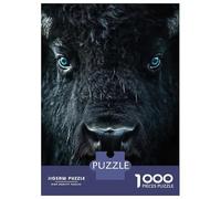 Rompecabezas De 1000 Piezas para Adolescentes Intense Bison Portrait with Blue Eyes Rompecabezas para Adultos Juegos Relajantes Decoración del Hogar Regalos De Cumpleaños Y Únicos 52x38cm/1000pcs