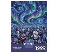 Rompecabezas De 1000 Piezas para Adolescentes Irises Under The Northern Lights Painting Rompecabezas para Adultos Juguetes De Bricolaje Desafío Difícil Cumpleaños 70x50cm/1000pcs