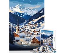 Rompecabezas de 1000 Piezas para Adolescentes Ischgl Austria Pueblo Invernal Juguetes antiestrés Regalo de cumpleaños Juegos de relajación Cada Pieza es única tamaño 38x52cm