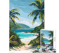 Rompecabezas de 1000 Piezas para Adolescentes Isla con Dao Vietnam Juguetes antiestrés Obra de Arte Regalo Juego de ingenio con póster a Juego y Hoja de Trivia tamaño 38x52cm