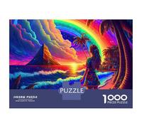 Rompecabezas de 1000 piezas para adolescentes, isla psicodélica, juego de acertijo cerebral, decoración del hogar, regalo para toda la familia, 38 x 26 cm, 1000 piezas