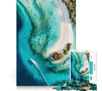 Rompecabezas de 1000 Piezas para Adolescentes Isla Tropical, Vista aérea, Ajuste, Juego, concentración, diversión, Ocio, Tiempo Libre, Arte de Pared navideño (50x75cm)