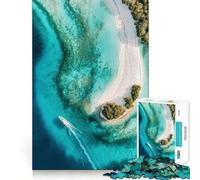 Rompecabezas de 1000 Piezas para Adolescentes Isla Tropical, Vista aérea, Arte de Corte Fino, Entrenamiento de concentración, Juego Divertido para Momentos de Tranquilidad, (38x26cm)