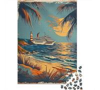 Rompecabezas De 1000 Piezas para Adolescentes Island Getaway Cruise Poster Rompecabezas para Adolescentes Juego De Ingenio Una Obra De Arte Diversión En Casa Actividades, 70x50cm/1000pcs
