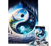 Rompecabezas de 1000 Piezas para Adolescentes Islandia Yin y Yang Juguete Educativo Juegos educativos Obra de Arte Regalo Corte de precisión (tamaño 38x26cm)