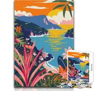 Rompecabezas de 1000 Piezas para Adolescentes, Italia, Islas Eolias, ilustración Minimalista, diversión Familiar, Noche de Juegos, análisis y lógica, Regalo de cumpleaños, tamaño 38x52cm