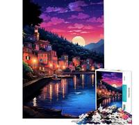 Rompecabezas de 1000 Piezas para Adolescentes Italia Portofino Pixel Art Juego de ingenio Educativo desafío Juguete Ideas de Regalo Aprendizaje Educativo Tamaño 75x50cm