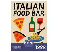 Rompecabezas De 1000 Piezas para Adolescentes Italian Food Bar Felicità Illustration Rompecabezas para Adultos Juguetes Antiestrés Ensamblaje De Patrones Desafiante De Completar 70x50cm/1000pcs