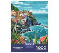 Rompecabezas De 1000 Piezas para Adolescentes Italy Cinque Terre Town Minimalist Art Rompecabezas para Adultos Juguete Decoración De Pared Patrón De Montaje Gran Regalo para Jugar 38x26cm/1000pcs