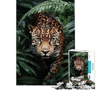 Rompecabezas de 1000 Piezas para Adolescentes Jaguar en la Jungla Rompecabezas de 1000 Piezas para decoración del hogar Juguetes Un desafío difícil cumpleaños (38x26cm)
