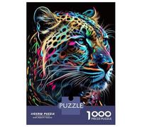 Rompecabezas De 1000 Piezas para Adolescentes Jaguar Pop Art Animal Face Rompecabezas para Adultos Juego Práctico Mejora La Memoria Regalo De Cumpleaños, Regalos, 52x38cm/1000pcs