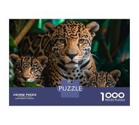 Rompecabezas De 1000 Piezas para Adolescentes Jaguar with Cubs Rompecabezas para Adolescentes Juego Práctico Desafío Difícil Oferta como Regalo para Toda La Familia 52x38cm/1000pcs