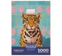 Rompecabezas De 1000 Piezas para Adolescentes Jaguar with Toilet Paper Rompecabezas para Adultos Juegos De Relajación Ensamblaje De Patrones Diversión En Casa Actividades, 70x50cm/1000pcs